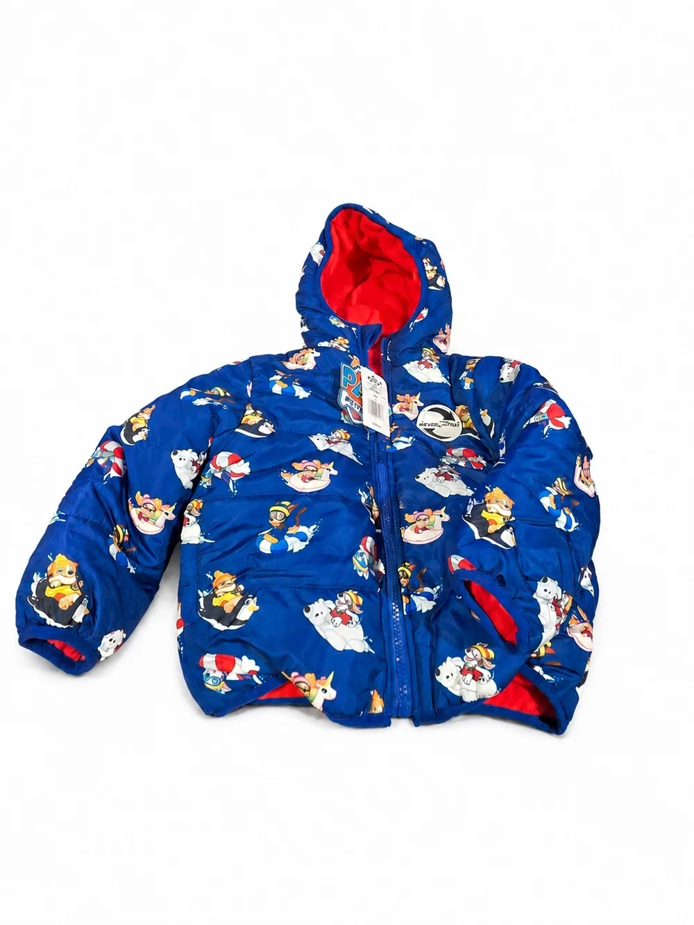Kids Blue Printed Puffer Jacket with Hood Paw Patrol Size 3t
